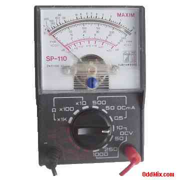 Multitester 2KOhm/VDC AC DC Voltage Current Resistance dB Mirror Scale Maxim SP-110 [9 KB]