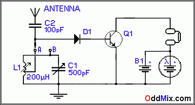 Figure 2. Solar Powered One Transistor Crystal Detector Radio [5 KB]