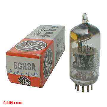 6GH8A Medium-Mu Triode Sharp-Cutoff Pentode VHF FM GE Electronic Vacuum Tube [11 KB]